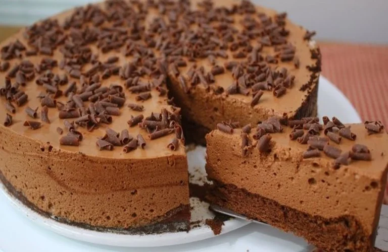 torta de preguiçoso de mousse de chocolate