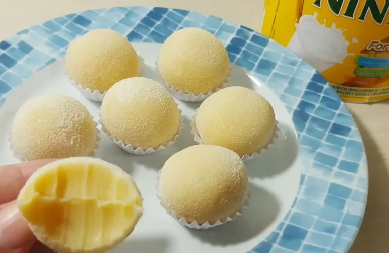 bolinha de leite em pó de 3 ingredientes